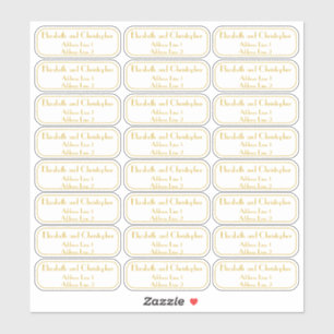 Minimalist Gold Couple Return Address Transparent 