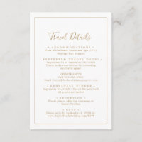 Minimalist Gold Destination Wedding Travel Details