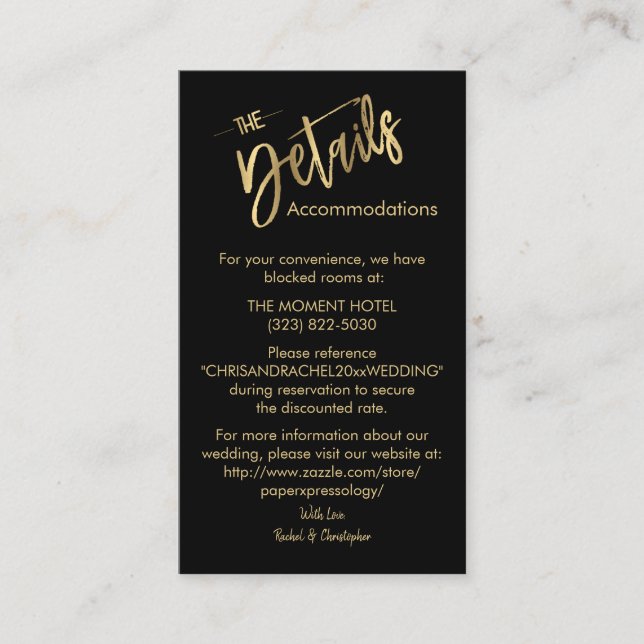 Minimalist Gold Details Wedding Insert Enclosure (Front)