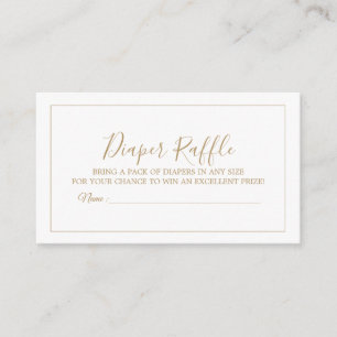 Minimalist Gold Diaper Raffle Card