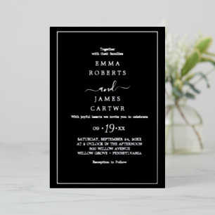 Minimalist Gold Foil   Black Casual Wedding 