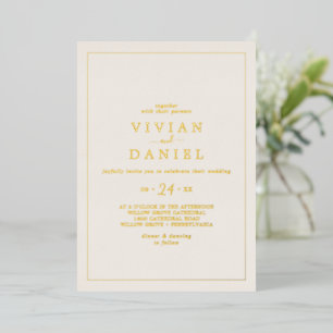 Minimalist Gold Foil Ivory Casual Wedding