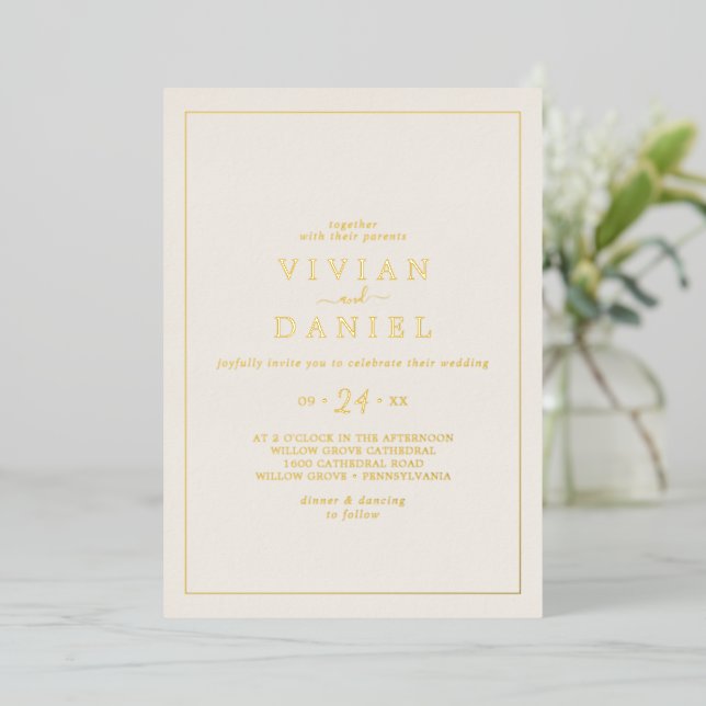 Minimalist Gold Foil | Ivory Casual Wedding (Standing Front)