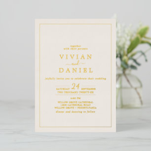 Minimalist Gold Foil   Ivory Styled Date Wedding