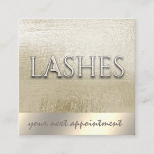 Minimalist gold foil LASH EXTENSION Appointment Card