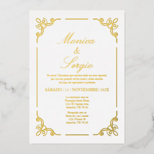 Minimalist gold foil wedding