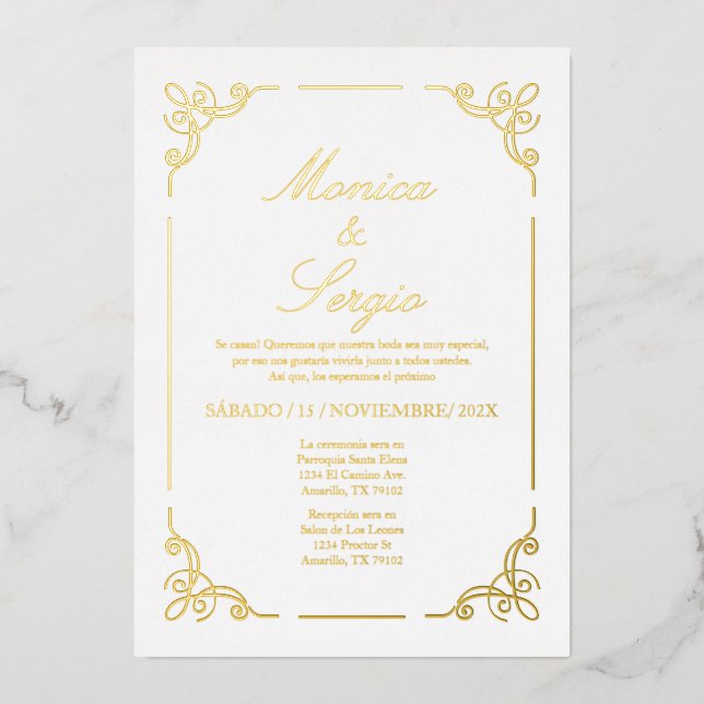 Minimalist gold foil wedding  (Front)