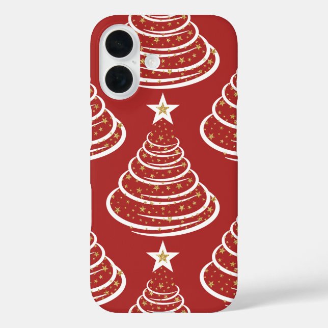 Minimalist Gold Glitter Christmas Trees Case-Mate iPhone Case (Back)