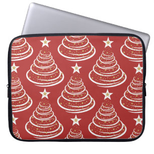 Minimalist Gold Glitter Christmas Trees Laptop Sleeve