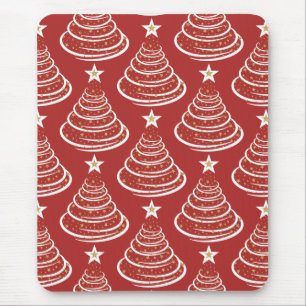 Minimalist Gold Glitter Christmas Trees Mouse Pad