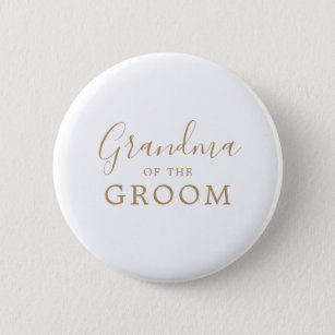 Minimalist Gold Grandma of the Groom Bridal Shower 2 Inch Round Button