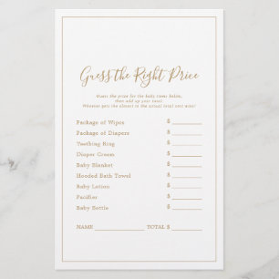 Minimalist Gold Guess the Right Price Game