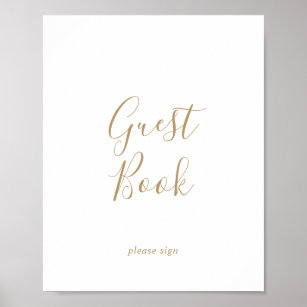 Minimalist Gold Guest Book Sign
