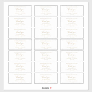 Minimalist Gold Guest Name Wedding Favour Stickers