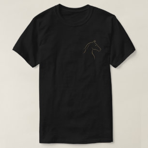Minimalist Gold Horse Black T-Shirt