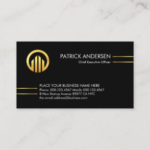 Minimalist Gold Lines CEO Founder Business Card