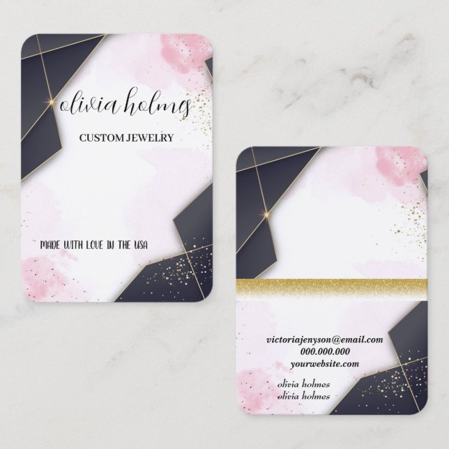 Minimalist Gold-Marbel Jewellery Business Card (Front/Back)