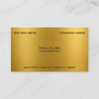 Minimalist Gold Metal Business Card