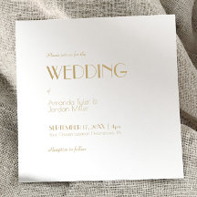 Minimalist Gold Modern Art Deco Square Wedding