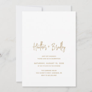 Minimalist Gold Modern Engagement Party Invitation
