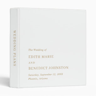 Minimalist Gold Modern Wedding Binder