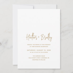Minimalist Gold Modern Wedding Invitation