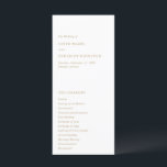 Minimalist Gold Modern Wedding Program<br><div class="desc">Elegant faux gold wedding program featuring a simple and minimal layout.  The left alignment gives this classic wedding program a modern element.  A minimal design that is great whether you are having a casual or a traditional / formal wedding.</div>