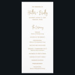 Minimalist Gold Modern Wedding Program<br><div class="desc">Modern faux gold wedding program featuring a simple design with your names in an elegant script typography and your event details in a minimalist sans serif font.  This chic wedding program works well with any style of wedding.</div>