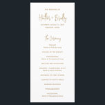 Minimalist Gold Modern Wedding Program<br><div class="desc">Modern faux gold wedding program featuring a simple design with your names in an elegant script typography and your event details in a minimalist sans serif font.  This chic wedding program works well with any style of wedding.</div>