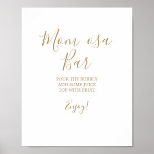 Minimalist Gold Mom-osa Bar Sign