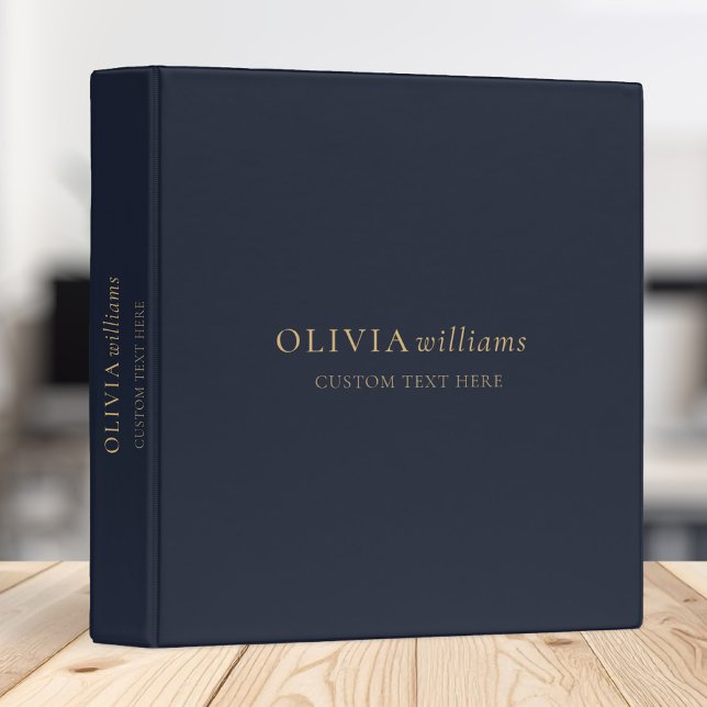 Minimalist Gold Navy Blue Simple Professional Binder (Creator Uploaded)