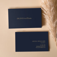 Minimalist Gold Navy Blue Simple Professional