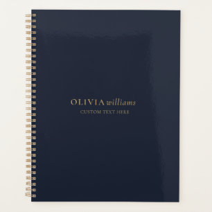 Minimalist Gold Navy Blue Simple Professional Planner