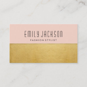 Minimalist Gold - Pink Business Card