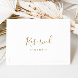 Minimalist Gold Reserved Sign