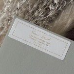 Minimalist Gold Return Address Label<br><div class="desc">These minimalist gold return address labels are perfect for a simple wedding. The modern romantic design features classic gold and white typography paired with a rustic yet elegant calligraphy with vintage hand lettered style. Customizable in any colour. Keep the design simple and elegant, as is, or personalize it by adding...</div>