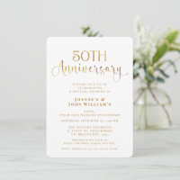 Minimalist Gold Script 50th Wedding Anniversary