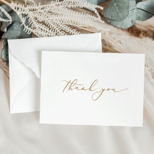 Minimalist Gold Script Thank You Cards