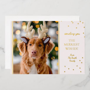 Minimalist Gold Star Holiday Photo Foil