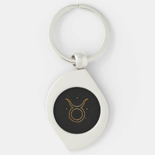 Minimalist Gold Taurus Zodiac Keychain Gift
