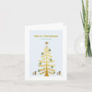 Minimalist Gold Tree Design Holiday Card