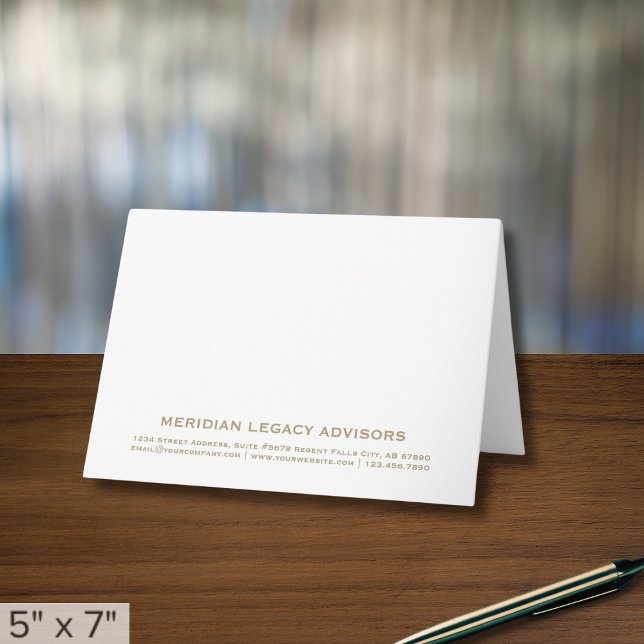Minimalist Gold Typographic Folded Note Card (Creator Uploaded)