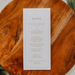 Minimalist Gold Typography Wedding Dinner Menu<br><div class="desc">This minimalist gold typography wedding dinner menu card is perfect for a simple wedding. The modern romantic design features classic gold and white typography. Customizable in any colour. Keep the design simple and elegant, as is, or personalize it by adding your own graphics and artwork. This menu can be used...</div>