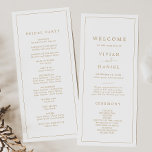 Minimalist Gold Typography Wedding Program<br><div class="desc">This minimalist gold typography wedding program is perfect for a simple wedding. The modern romantic design features classic gold and white typography. Customizable in any colour. Keep the design simple and elegant, as is, or personalize it by adding your own graphics and artwork. Include the name of the bride and...</div>