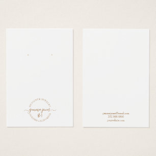 Minimalist Gold Typography White Earring 