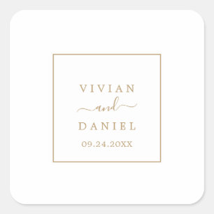 Minimalist Gold Wedding Envelope Seals