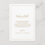 Minimalist Gold Wedding Wishing Well Card<br><div class="desc">This minimalist gold wedding wishing well card is perfect for a simple wedding. The modern romantic design features classic gold and white typography paired with a rustic yet elegant calligraphy with vintage hand lettered style. Customizable in any colour. Keep the design simple and elegant, as is, or personalize it by...</div>