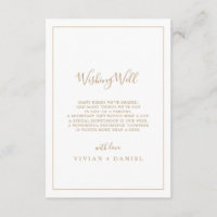Minimalist Gold Wedding Wishing Well Card