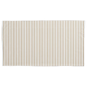 Minimalist Gold White Vertical Pinstripe Pillowcase