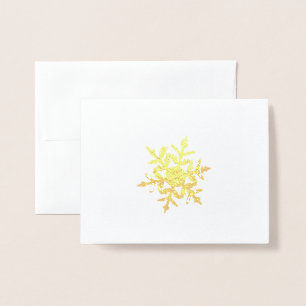 Minimalist Gold Winter Snowflake Foil Card